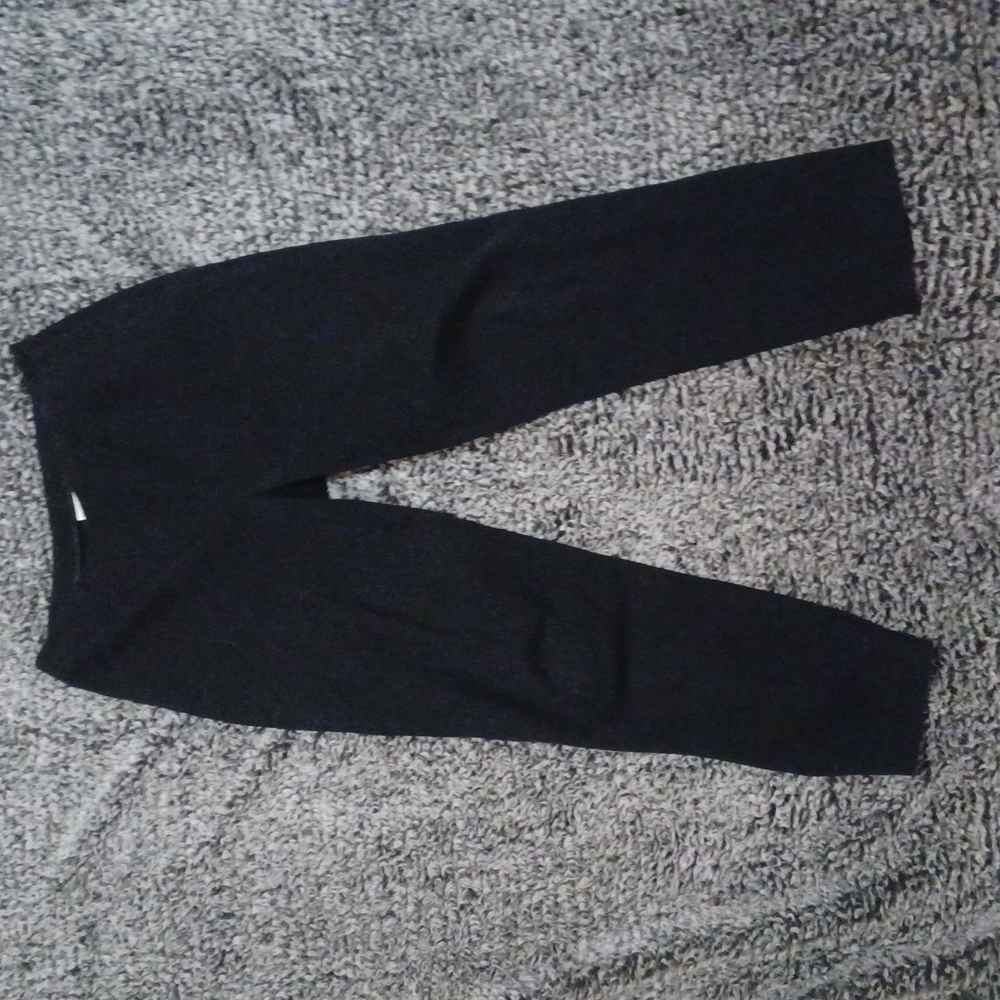 CHICO Size "0" Black Pants Side Zipper Capris/Cropped Stretch Pre-Owned
